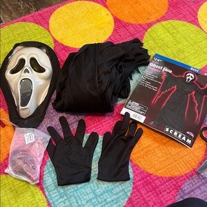 Scream Ghost Face Costume for Kids - Black hooded robe, mask and accesories!